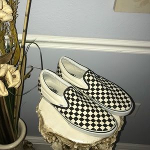 Checkerboard Slip On Vans